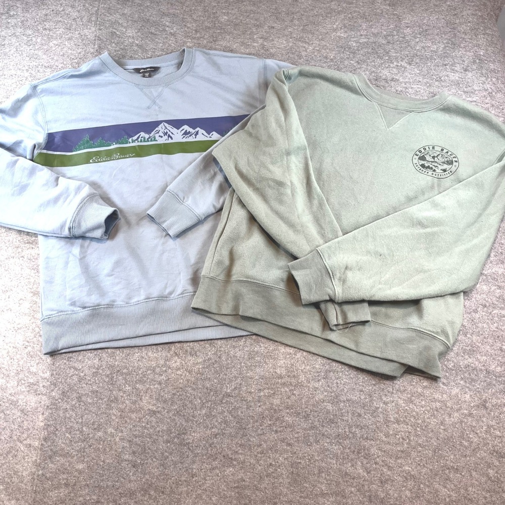 Eddie Bauer Women Sweatshirt Bundle‎ Green Blue Mountain Gorpcore S 2-Pack Pull